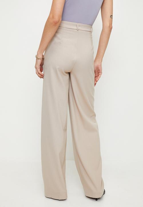 Trendyol - Edition stone wide leg woven trousers  - stone