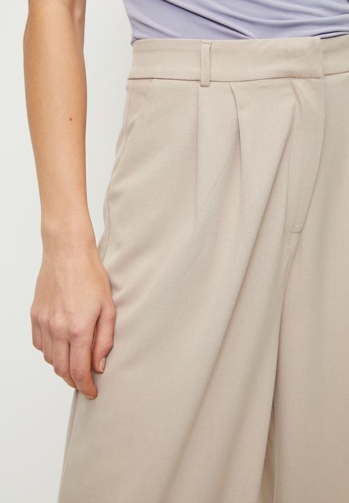 Trendyol - Edition stone wide leg woven trousers  - stone