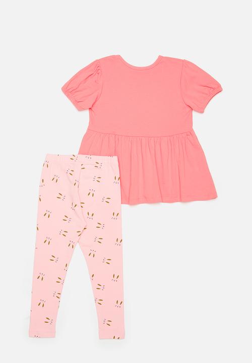 Pop Candy - Printed top & legging set - pink