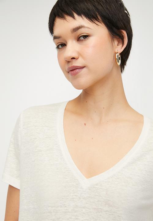 MANGO - T-Shirt Linito - Neutral