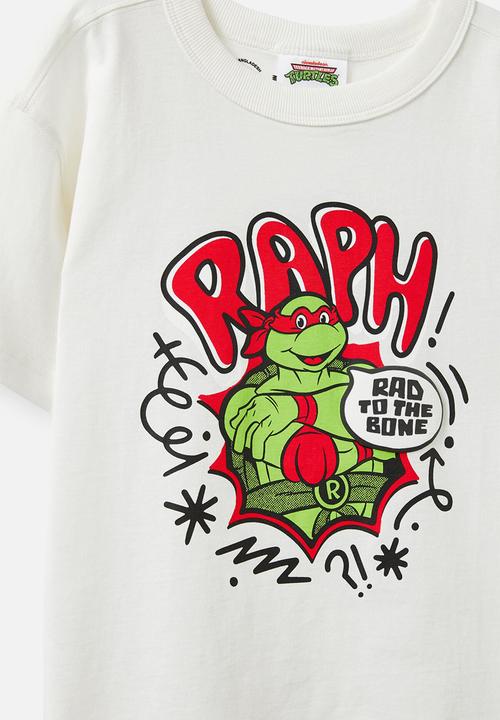 Cotton On - Licensed Drop Shoulder Short Sleeve Tee - Lcn Nic Vanilla/Tmnt Raph