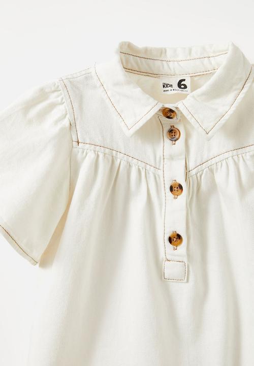 Cotton On - Kelly denim dress - hayman ecru