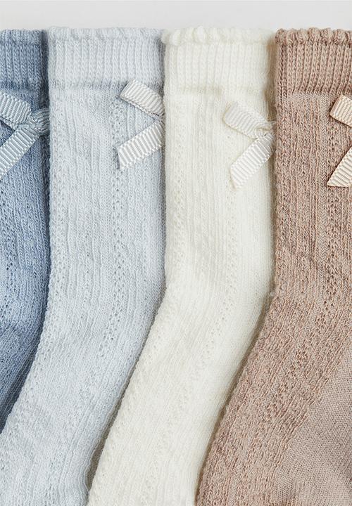 H&M - 4-Pack socks - beige/light blue 