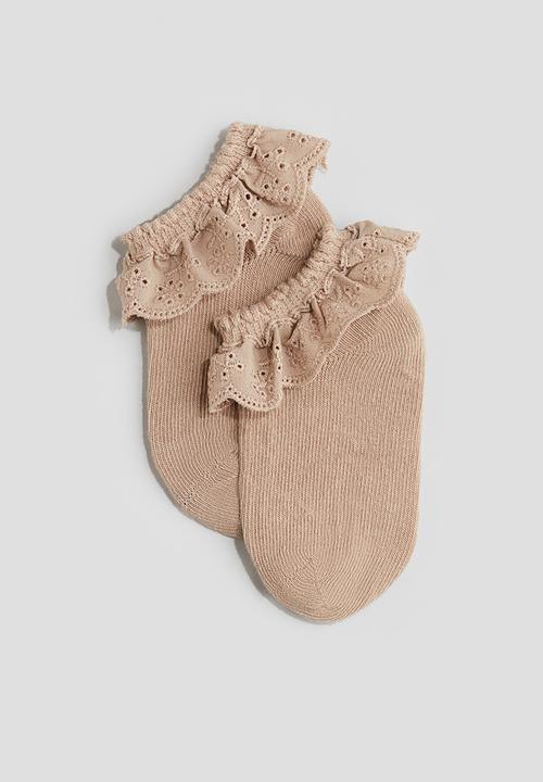 H&M - 4-Pack shaftless socks - beige/white