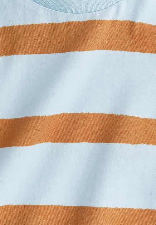 H&M - Printed T-shirt - light blue/striped