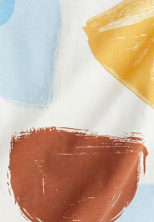 H&M - Printed T-shirt - white/spotted
