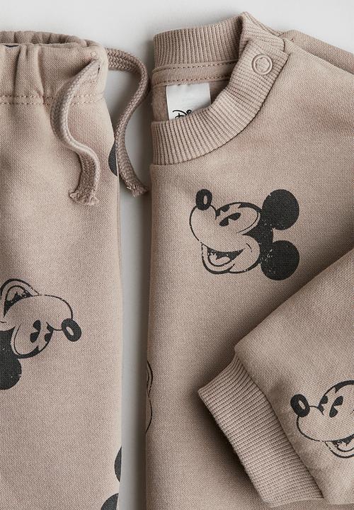 H&M - 2-Piece sweatshirt set - greige/mickey mouse