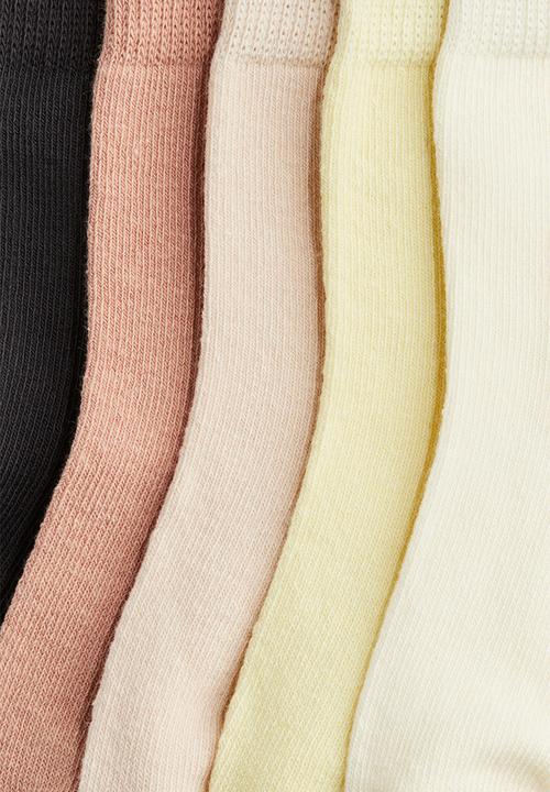 H&M - 5-Pack socks - yellow/pink/dark grey
