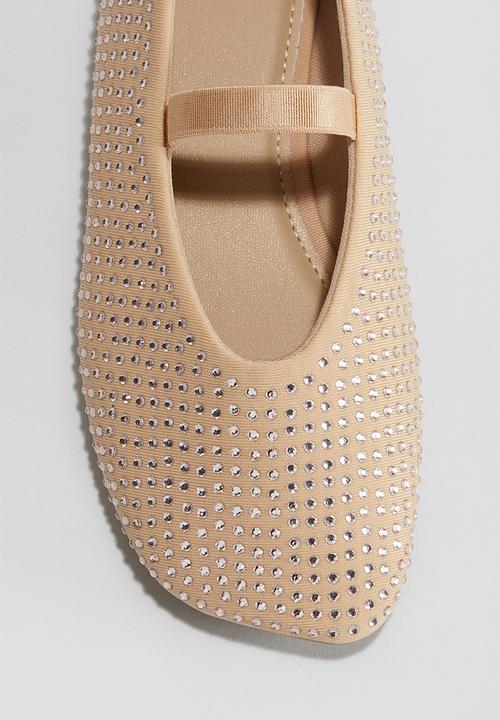 H&M - Embellished ballet pumps - beige