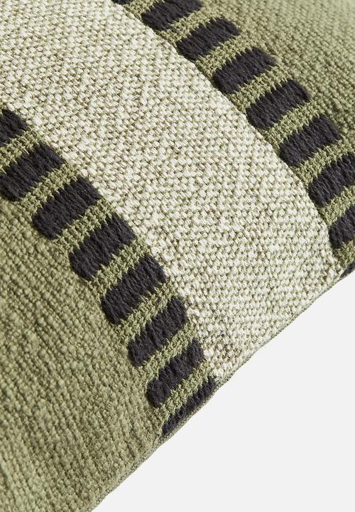 H&M - Patterned cushion cover - khaki green patterned 