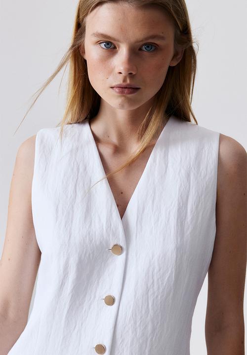H&M - Button-front dress - white