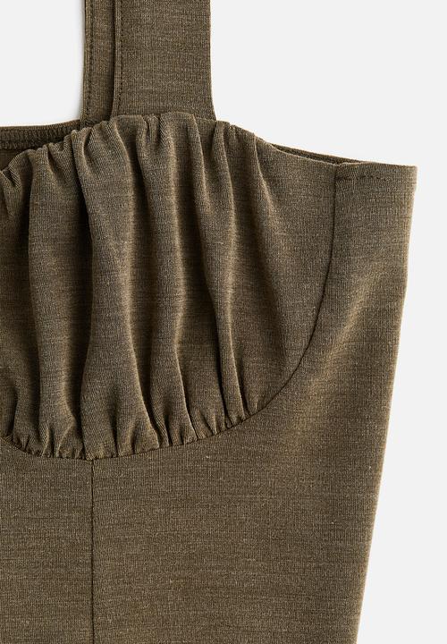 H&M - Bralette top - dark khaki green