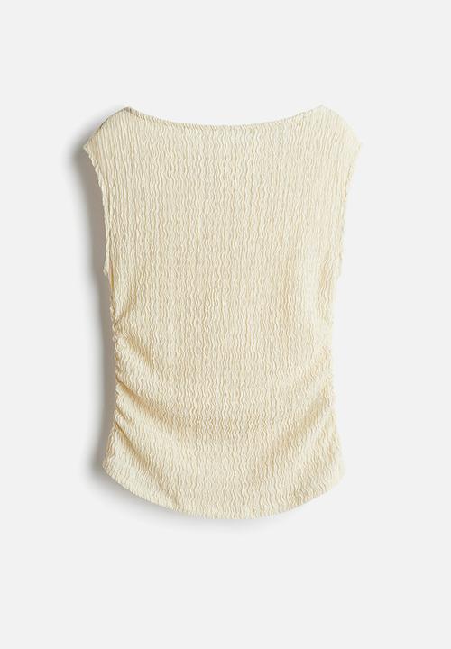 H&M - Textured jersey top - cream