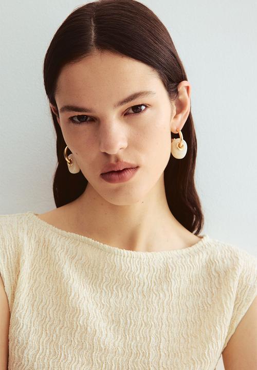 H&M - Textured jersey top - cream