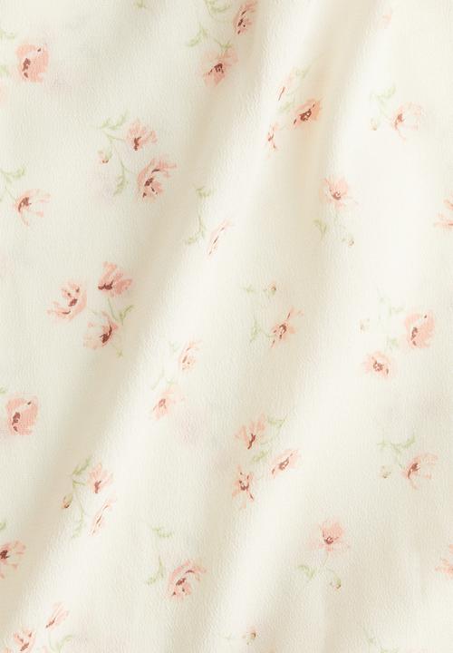 H&M - Crêpe wrap dress - cream floral