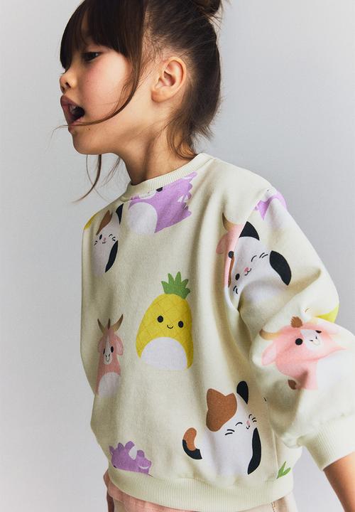 H&M - Printed sweatshirt - light yellow & squishmallows