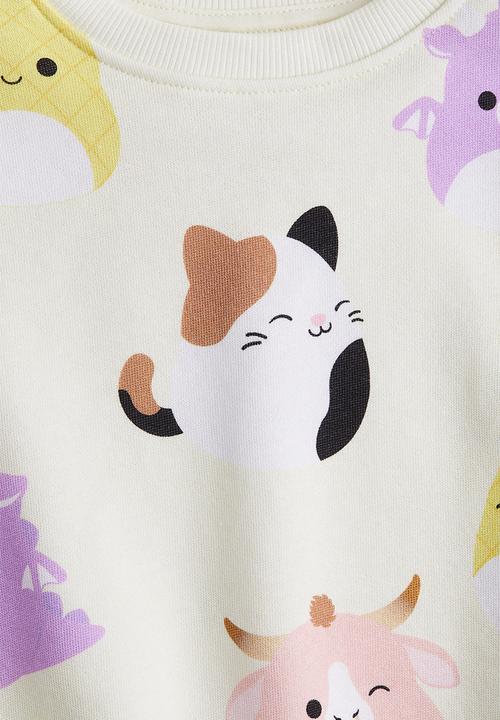 H&M - Printed sweatshirt - light yellow & squishmallows