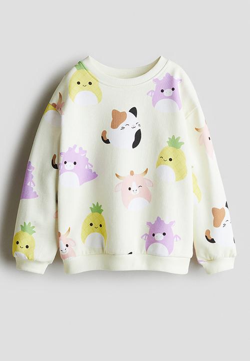 H&M - Printed sweatshirt - light yellow & squishmallows