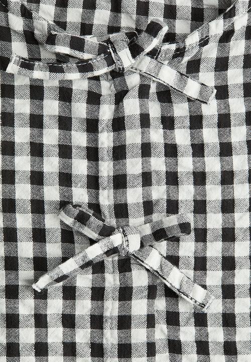 H&M - Cotton seersucker peplum blouse - black gingham check