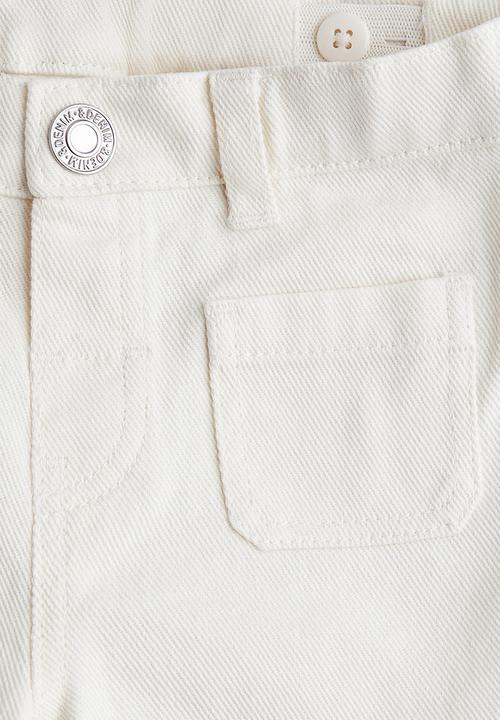 H&M - Flared cotton twill trousers - white