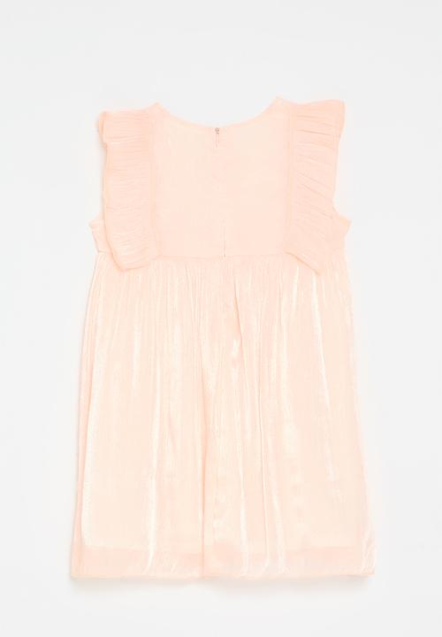 Pop Candy - Sleeveless metallic dress - pale apricot