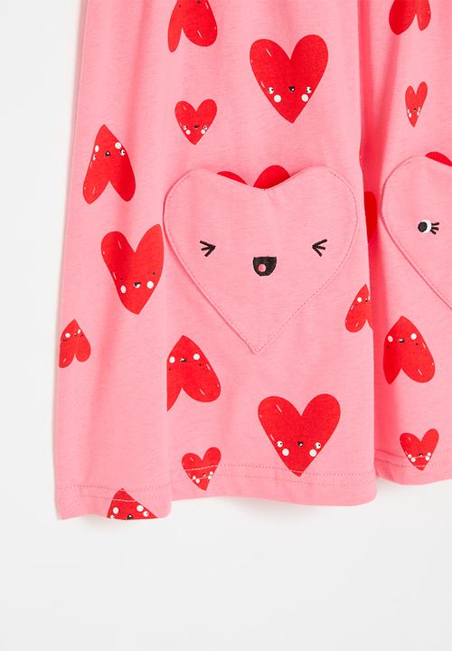 Pop Candy - Heart print dress - pink