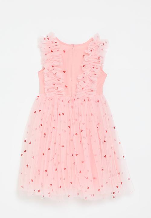 Pop Candy - Heart print tulle dress - pink & red