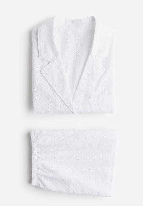 H&M - Broderie anglaise pyjamas - white