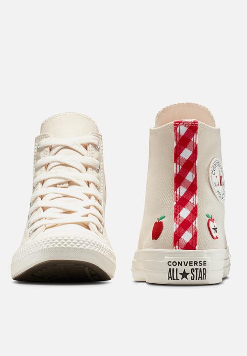 Converse - Chuck Taylor All Star Checkered Accents - Light Dune/Egret/Red