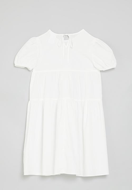 Pop Candy - Puff sleeve dress-white