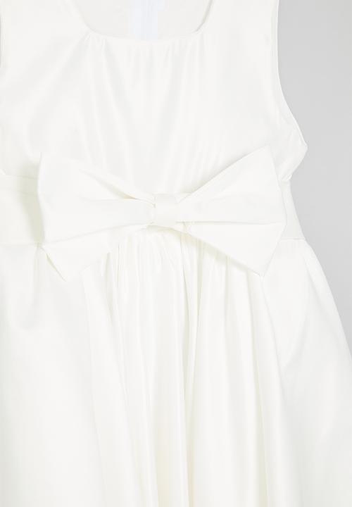 Pop Candy - Bow décor occasion dress-white