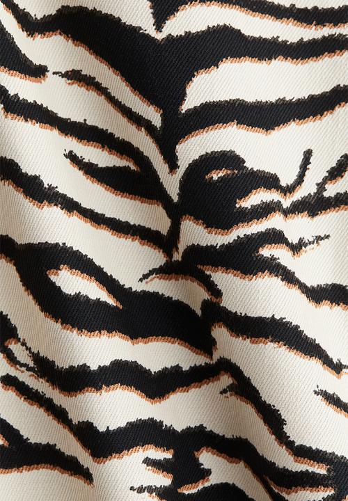 H&M - Twill mini skirt - cream/zebra print 