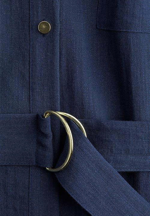 H&M - Belted dress - navy blue