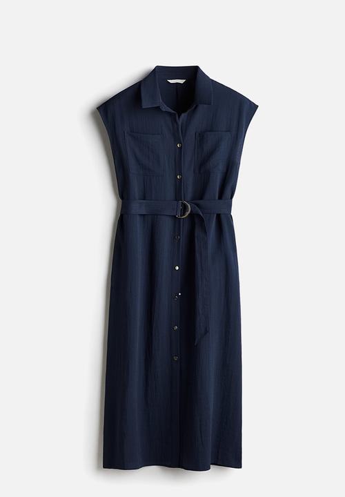 H&M - Belted dress - navy blue