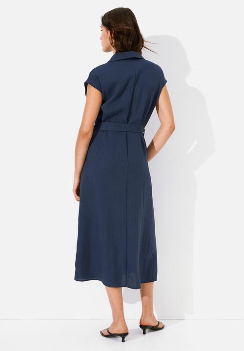 H&M - Belted dress - navy blue