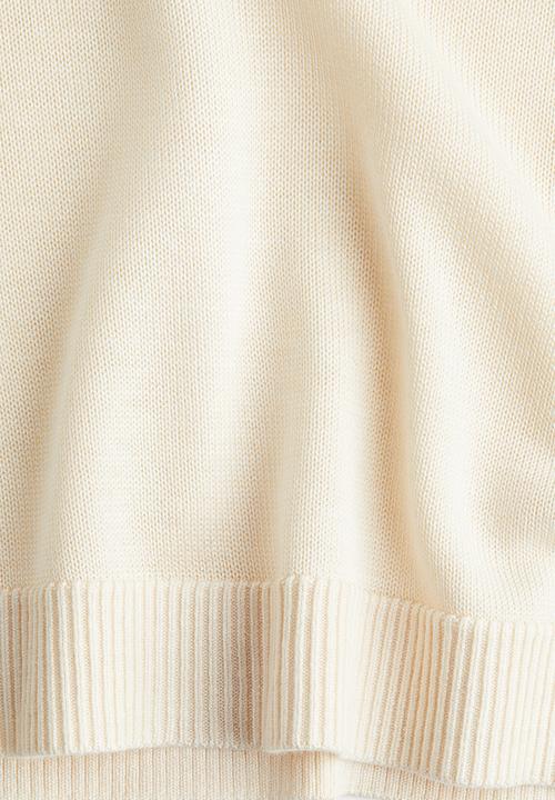 H&M - Knitted T-shirt - cream