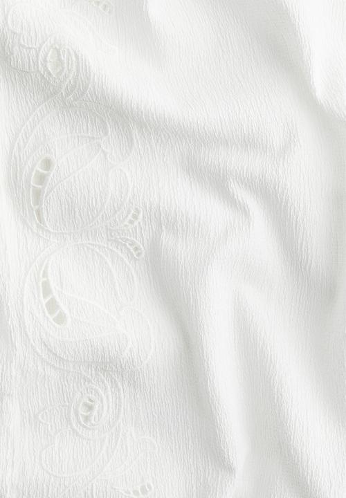 H&M - Wide broderie anglaise trousers - cream