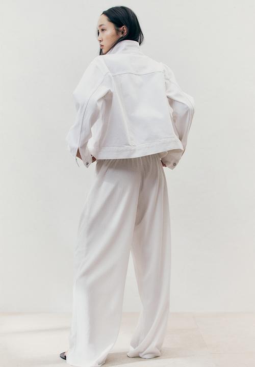 H&M - Wide broderie anglaise trousers - cream