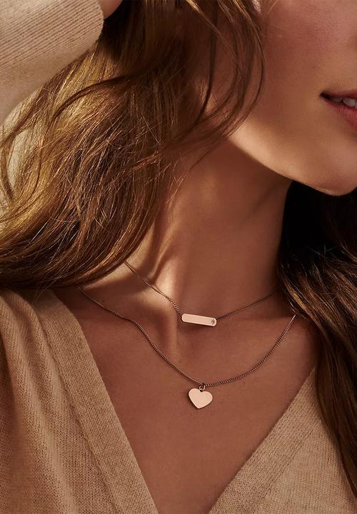 Fossil - Premium Jf03021791 Necklace - Rose Gold