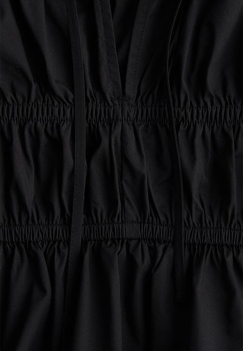 H&M - Puff-sleeved poplin blouse - black