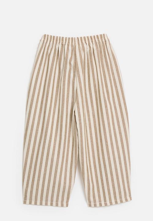 Pop Candy - Striped pants - brown & ecru