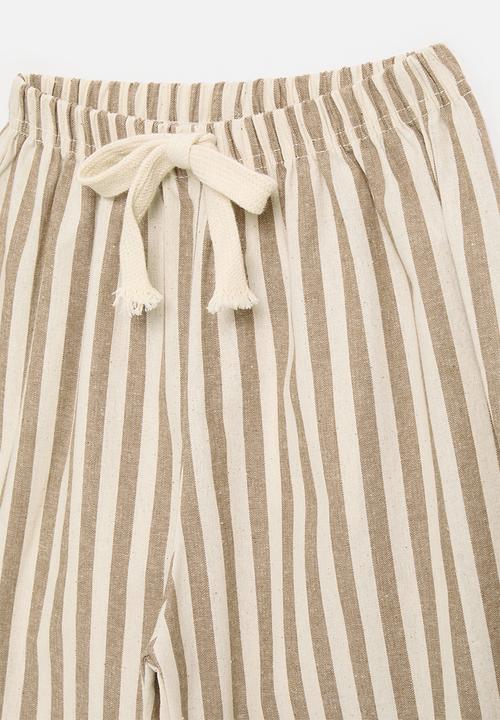 Pop Candy - Striped pants - brown & ecru