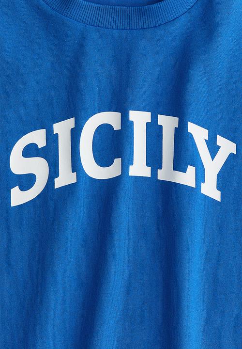 H&M - Motif-detail t-shirt - bright blue sicily
