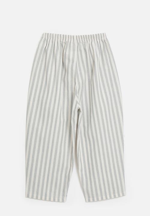 Pop Candy - Striped pants - grey & white
