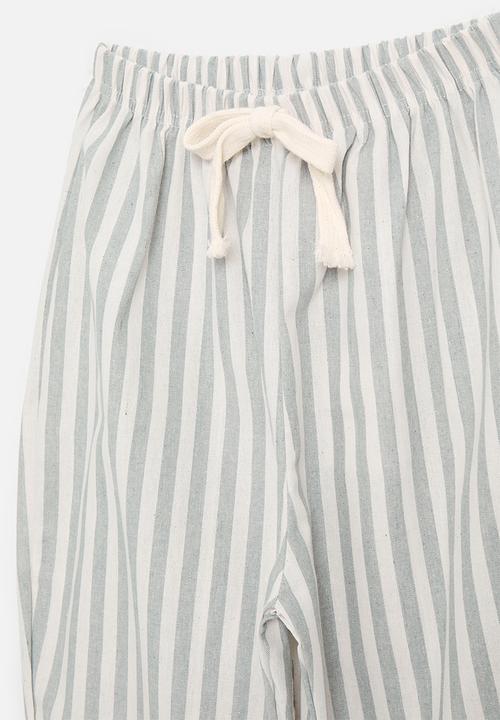 Pop Candy - Striped pants - grey & white