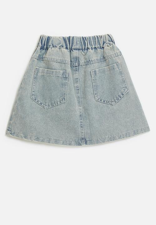Pop Candy - Pleated denim skirt - blue