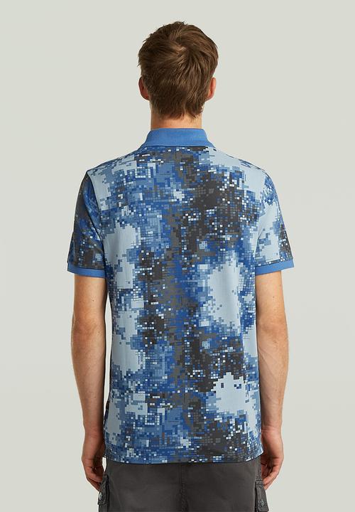 G-STAR - Digi camo polo - Blue