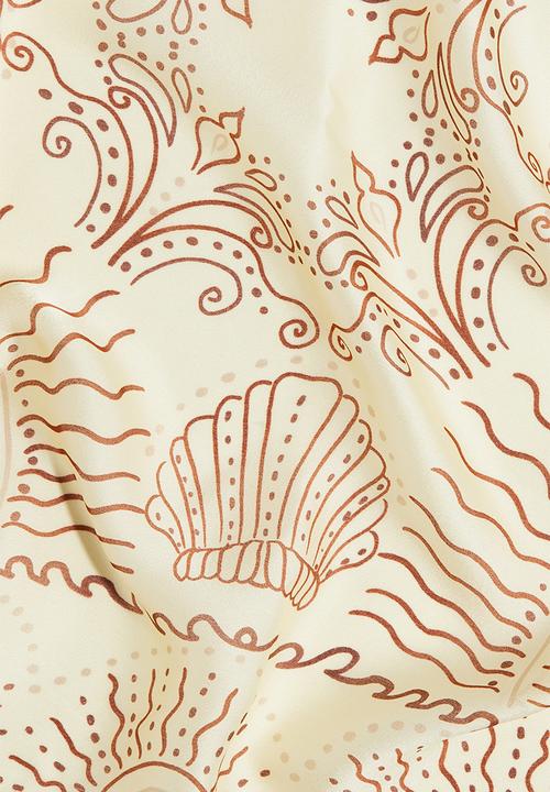 H&M - Patterned scarf - light yellow patterned
