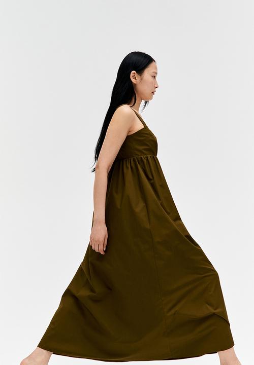 H&M - Cotton maxi dress - dark khaki green
