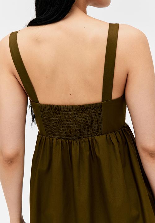 H&M - Cotton maxi dress - dark khaki green